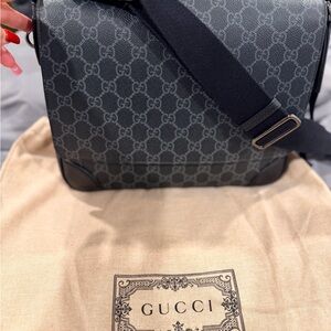Gucci Gray Monogram Messenger Bag